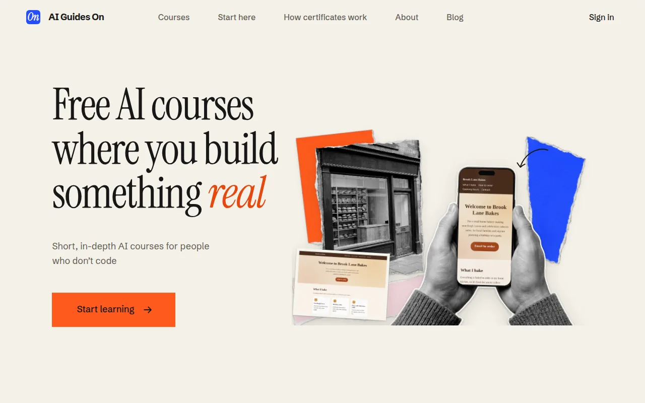 Screenshot of AI Guides On