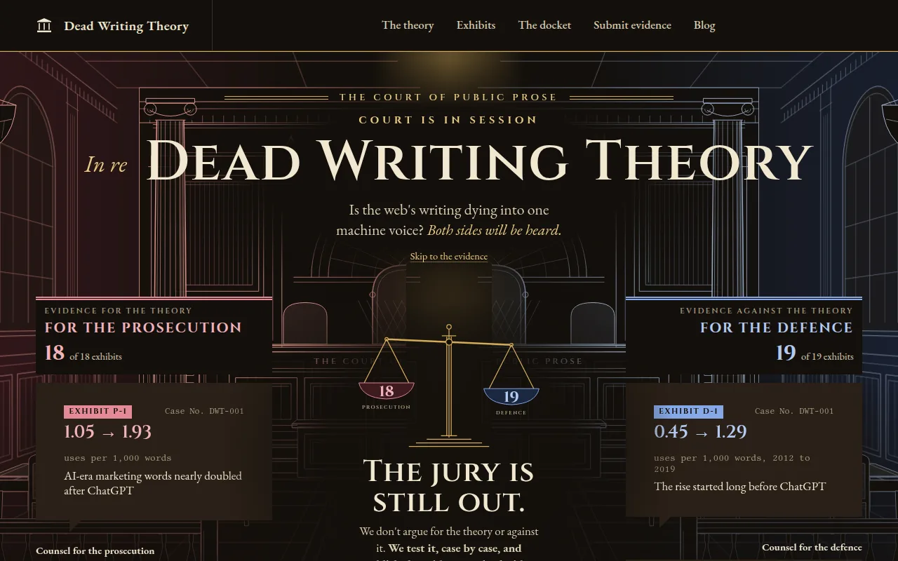 Screenshot of Dead Writing Theory