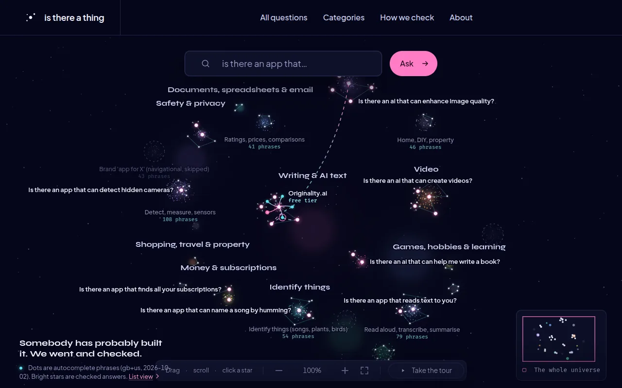 Screenshot of Is There a Thing