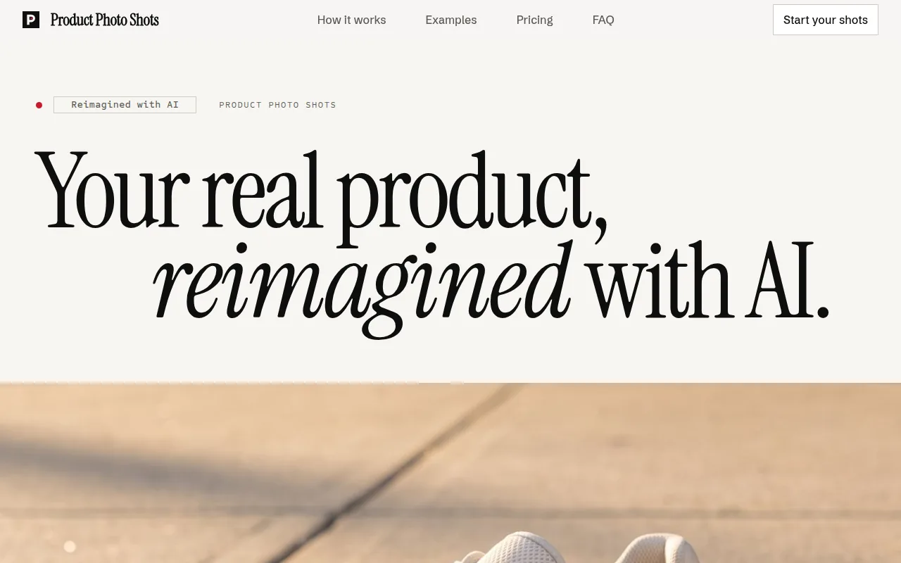 Screenshot of Product Photo Shots
