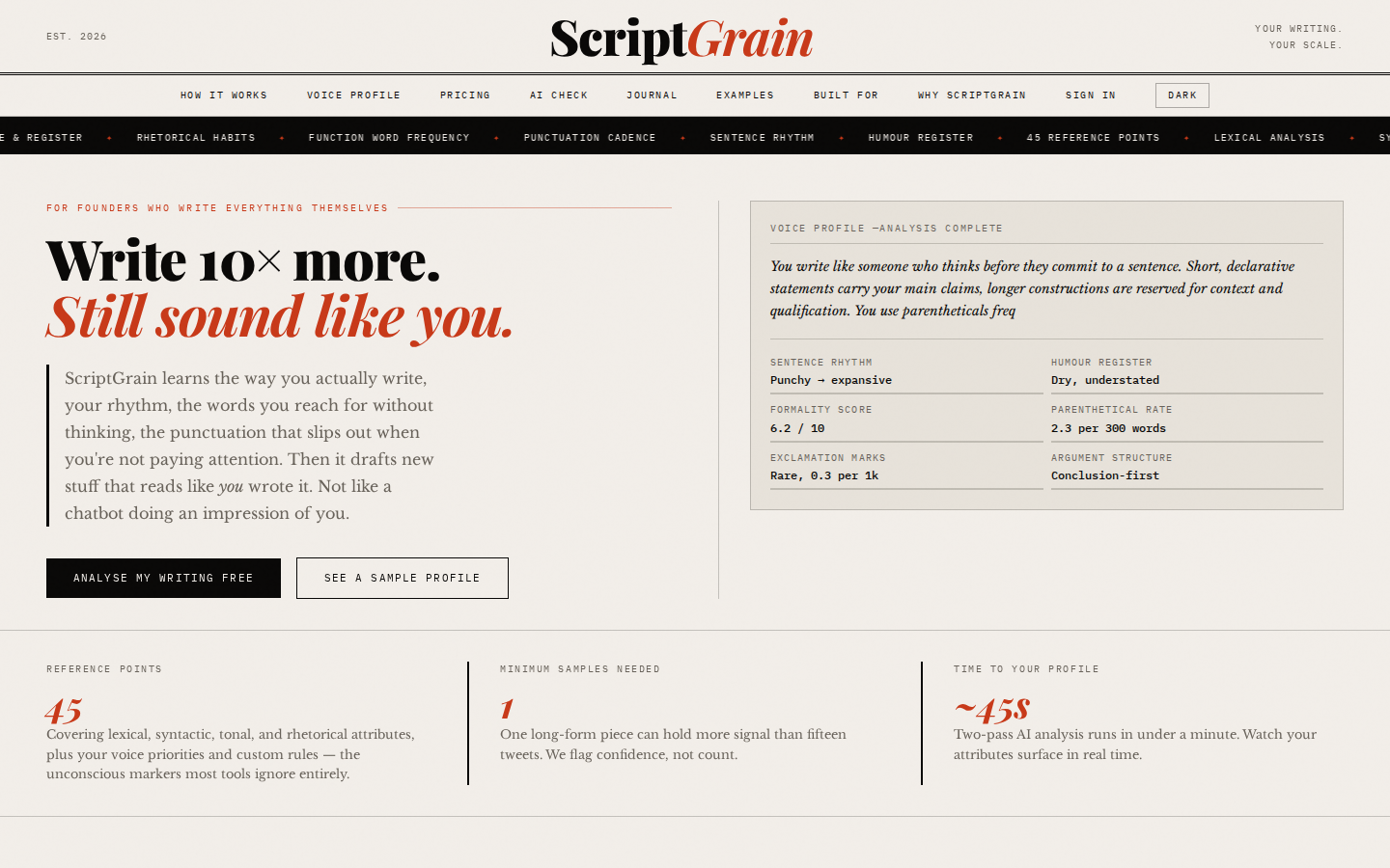 Screenshot of ScriptGrain