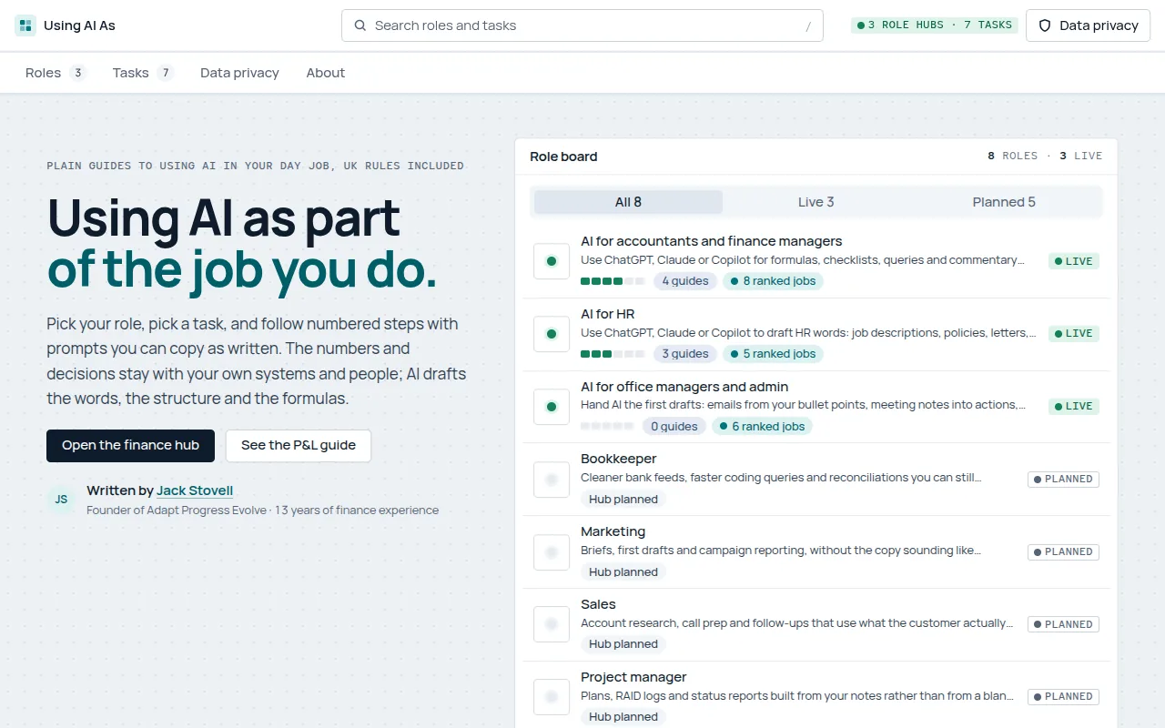 Screenshot of Using AI As