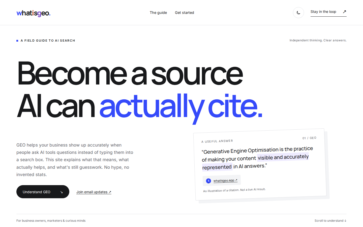 Screenshot of What is GEO